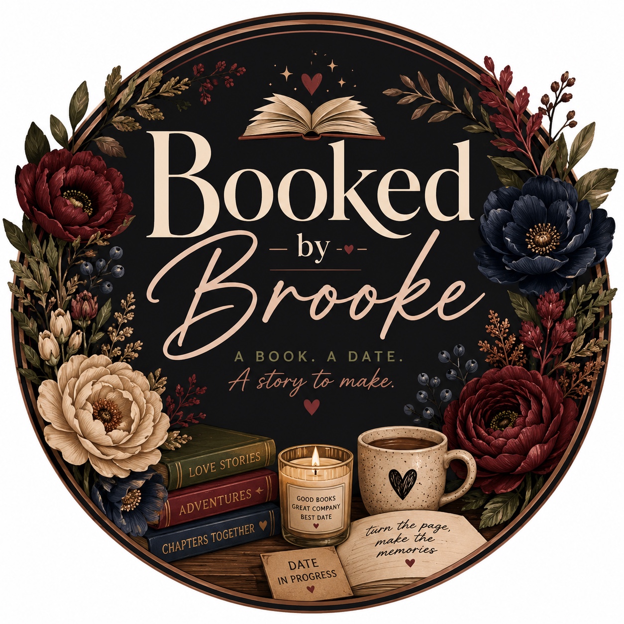 Booked by Brooke floral logo